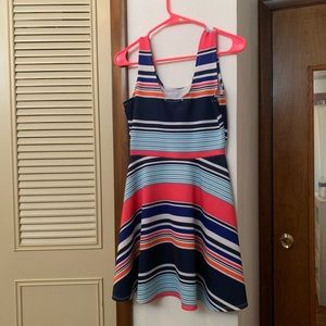 Striped knee length dress